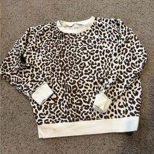 J. Crew Vintage Fleece Leopard Sweatshirt